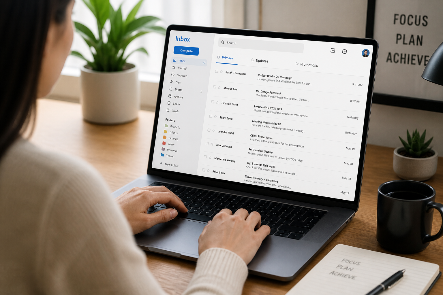 Illustrative editorial image about email inbox cleanup and organization